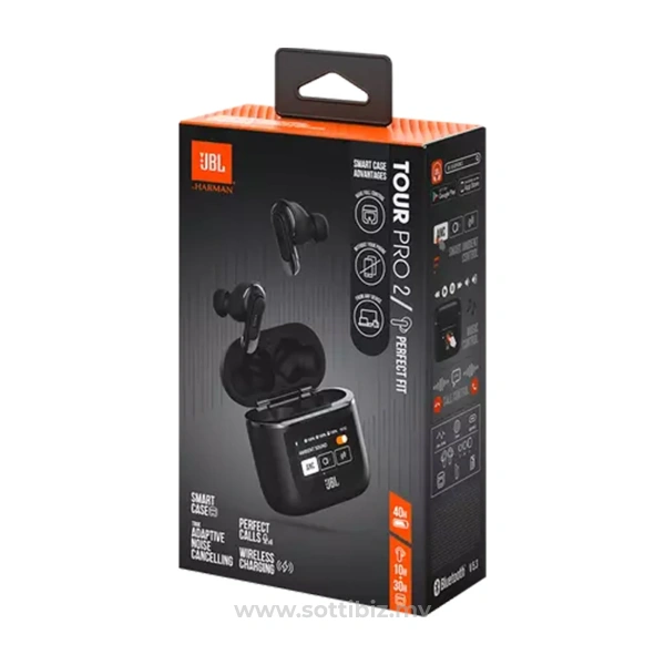 JBL TOUR PRO 2 True Wireless Noise Cancelling Earbuds Black