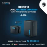 GoPro HERO13 Black Dual Battery Charger + 2 Enduro Batteries